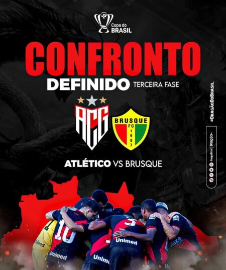 Atlético-GO encara o Brusque na terceira fase da Copa do Brasil