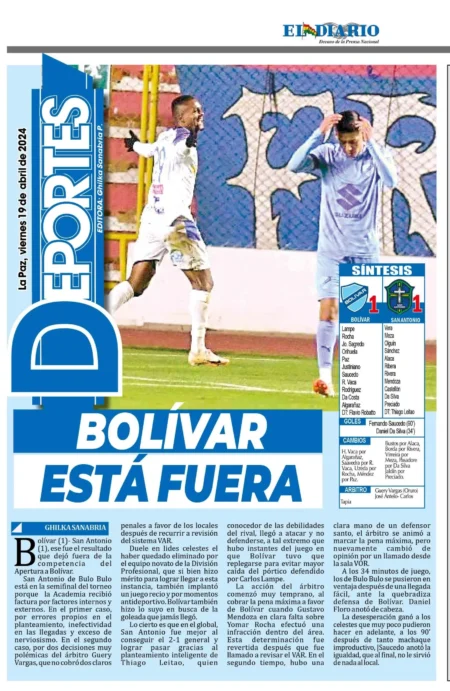 Bolívar tropeça e é eliminado do Campeonato Boliviano antes de enfrentar o Flamengo na Libertadores: saiba mais!
