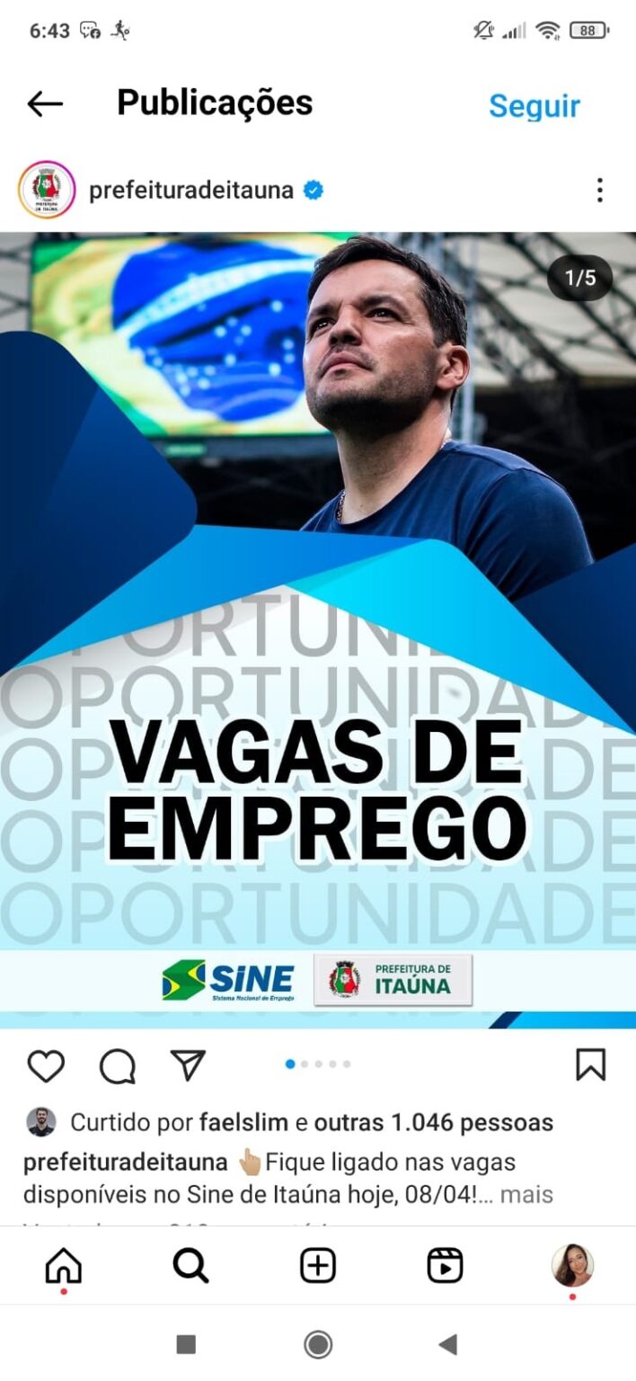 Prefeitura inclui foto de técnico demitido pelo Cruzeiro em anúncio de empregos.