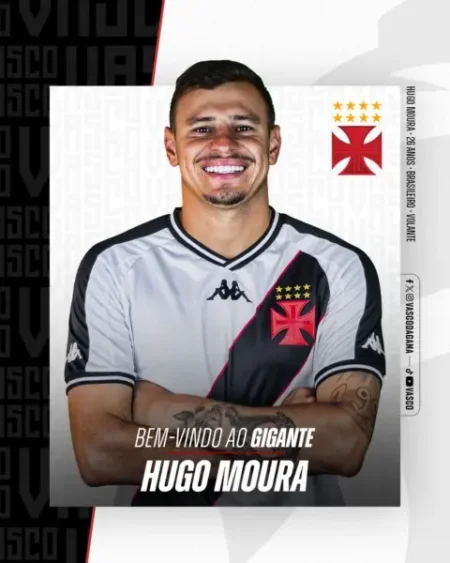 Vasco anuncia a contratação de Hugo Moura para reforçar o elenco