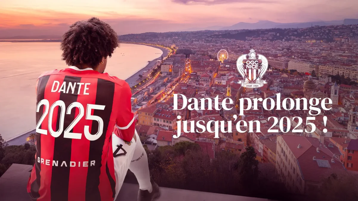 Dante, aos 40 anos, estende contrato com o Nice por mais uma temporada.