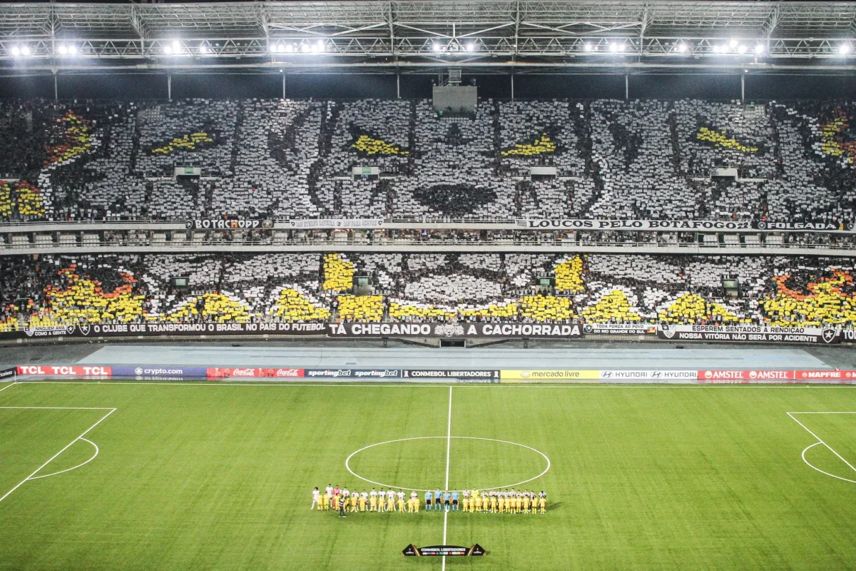 De Garrincha aos cachorros: torcida do Botafogo organiza dois mosaicos em quatro dias e conquista as redes sociais