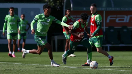 Escalação Palmeiras: Dudu é dúvida para confronto contra San Lorenzo após coletivo comandado por Abel