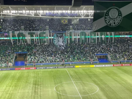 Palmeiras presta homenagem à torcida em despedida, Endrick observa do campo