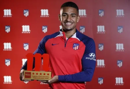 Samuel Lino é o Melhor Jogador do Atlético de Madrid na Temporada 2021/2022