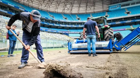 Gramado da Arena do Grêmio passará por replantio completo; confira imagens