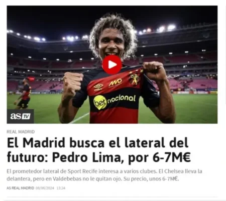 Real Madrid disputa contratação de Pedro Lima, do Sport, com o Chelsea, informa jornal espanhol