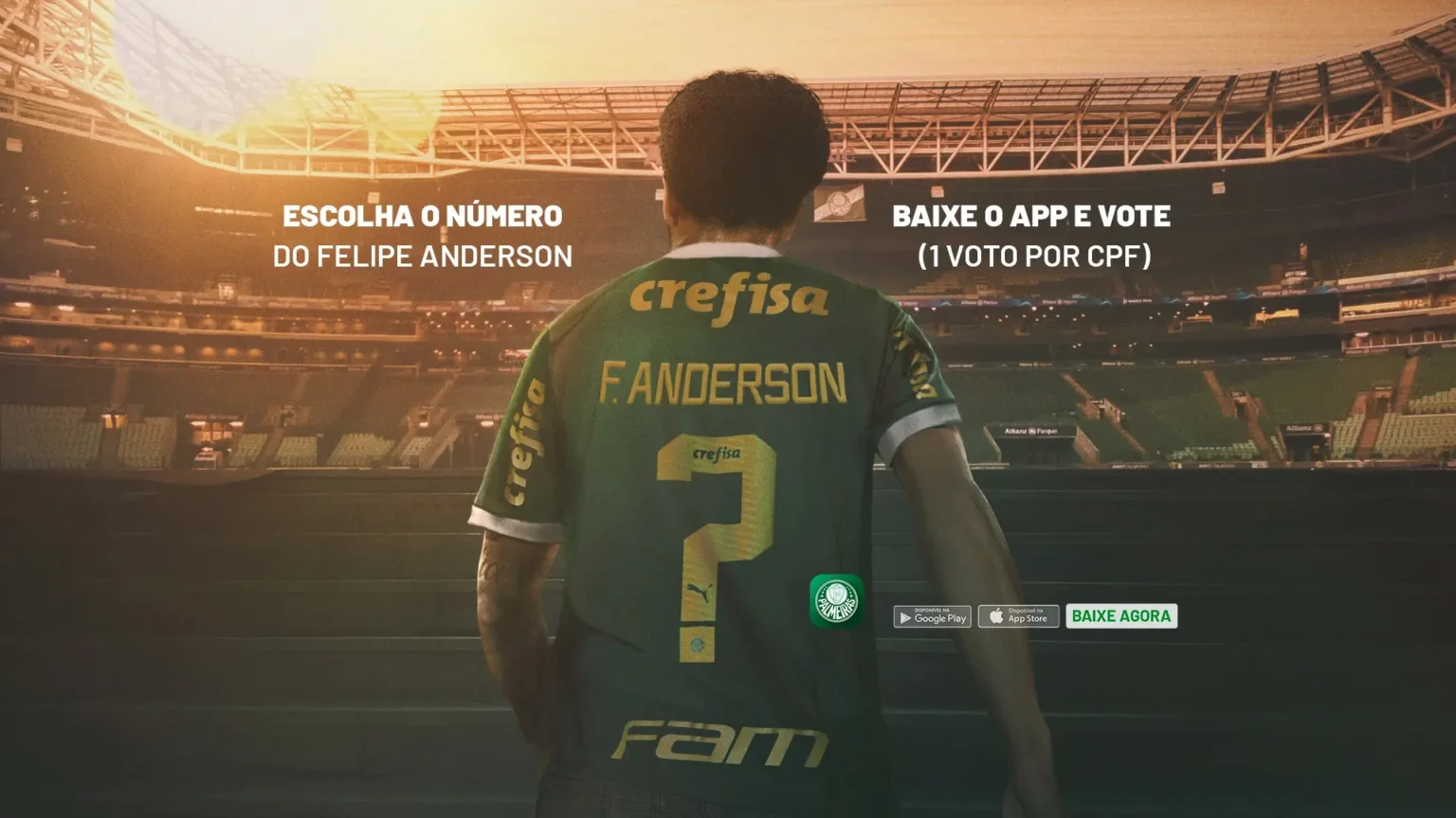 "Título Otimizado para SEO: Campanha do Palmeiras para Escolher o Número de Felipe Anderson Atrai Mais de 20 Mil Votos em 24 Horas"