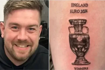 "Torcedor Brasileiro Conquista Fama Online após Tatuagem do Título da Inglaterra na Eurocopa"