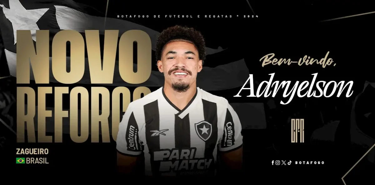 "Botafogo oficializa contratação do zagueiro Adryelson: saiba os detalhes"