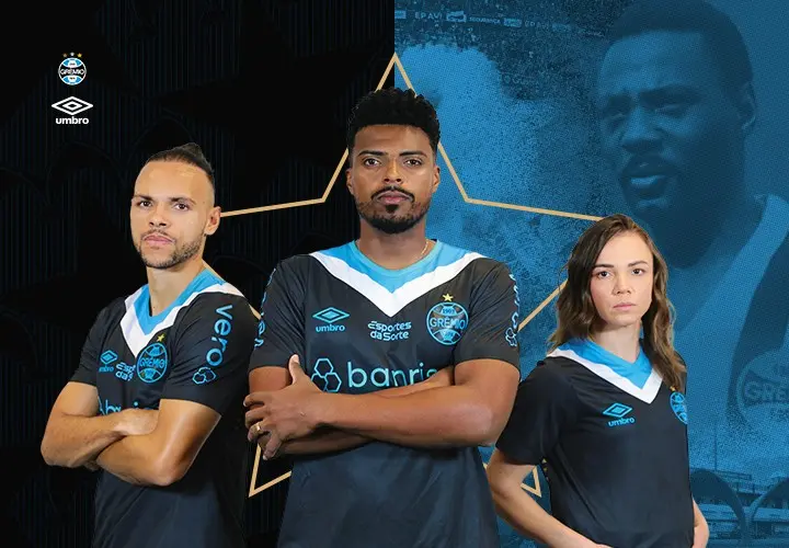 Grêmio apresenta terceiro uniforme para a temporada: fotos oficiais