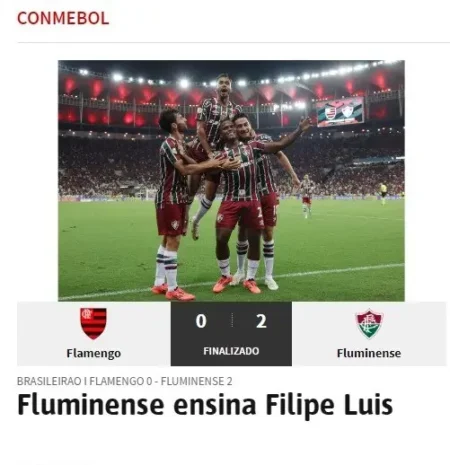 "Fluminense surpreende e vence o Flamengo: 'Flu ensina lição a Filipe Luís'"