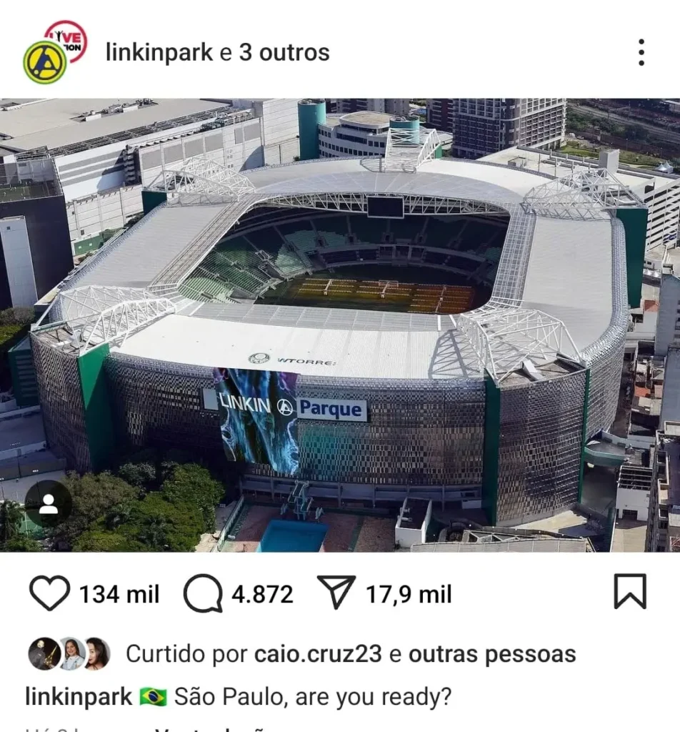 "Linkin Parque": Banda Norte-Americana Fará Show no Allianz Parque, Estádio do Palmeiras