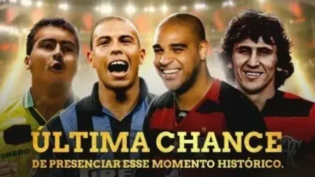 Romário, Ronaldo e Zico se reúnem no Maracanã em jogo de despedida com uma surpresa: Adriano Imperador