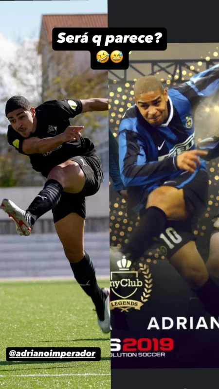 Semelhança com o pai: filho de Adriano compara estilo de chute e questiona