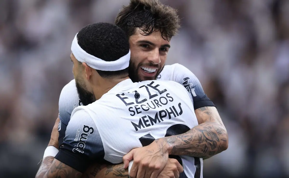 Gols do Corinthians: 66% com Yuri Alberto e Memphis Depay em campo.