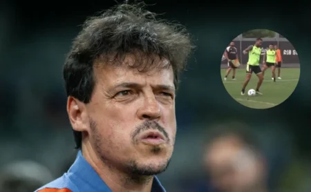 Preocupação vascaína: saída de bola de Diniz em vídeo do primeiro treino.