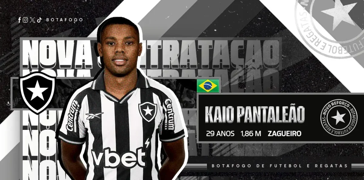 Botafogo oficializa a chegada do zagueiro Kaio Pantaleão
