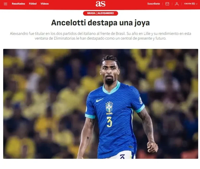 El País exalta Alexsandro na Seleção Brasileira: "Ancelotti encontra um diamante"