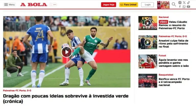 Imprensa portuguesa exalta torcida do Palmeiras e reprova "sofrimento" na estreia do Porto