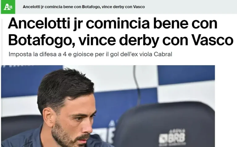 Ancelotti faz estreia no Botafogo em destaque global: "Triunfo incontestável"