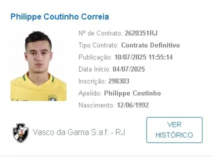 Coutinho fica à disposição do Vasco para o clássico contra o Botafogo