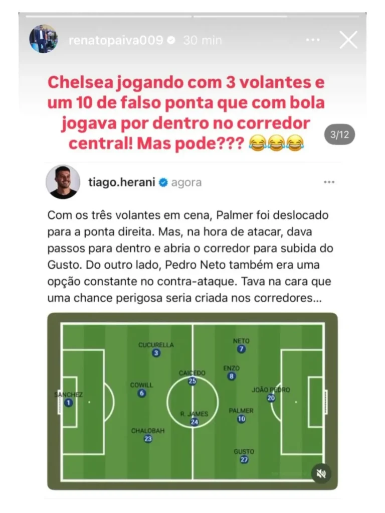 Ex-técnico do Botafogo, Paiva critica estilo do Textor após título do Chelsea: “Jogando com três volantes?”