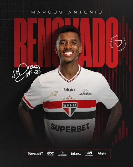 "Renovação no Volante: São Paulo anuncia a contratação do volante Marcos Antônio"