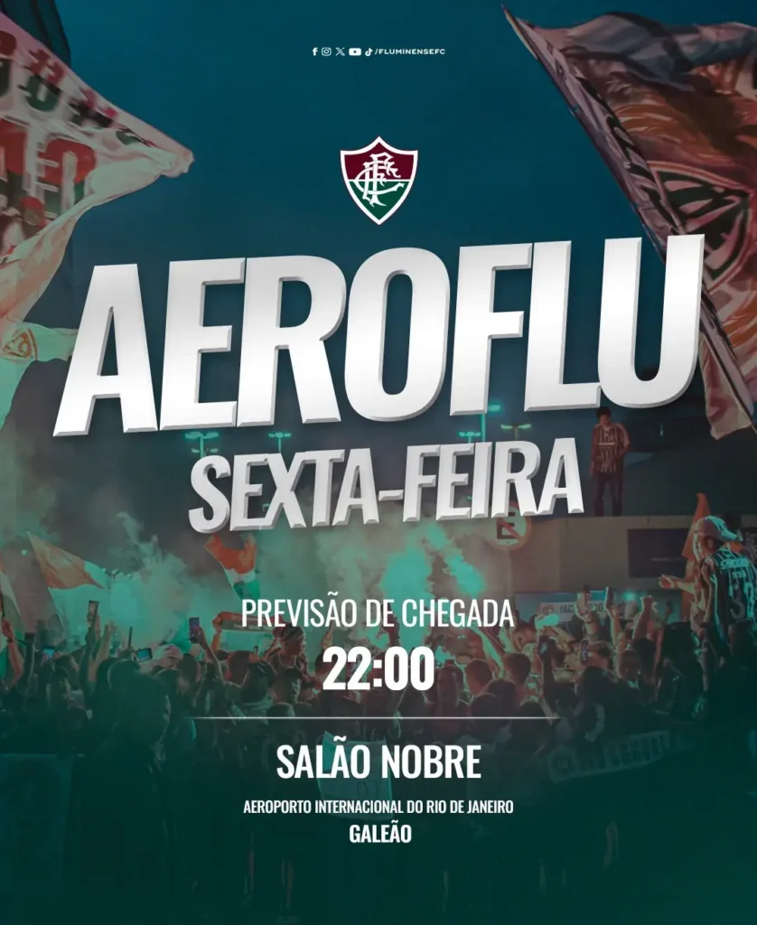 Torcida do Fluminense prepara "AeroFlu" para receber o time após a disputa da Copa do Mundo de Clubes