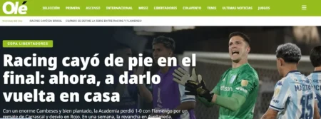 Olé exalta o Racing ante o Flamengo: Caiu de pé, agora é virar em casa Olé exalta o Racing ante o Flamengo: "Caiu de pé, agora é virar em casa"