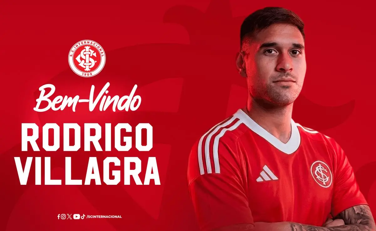 Internacional oficializa empréstimo de Rodrigo Villagra, com opção de compra ao atingir metas.