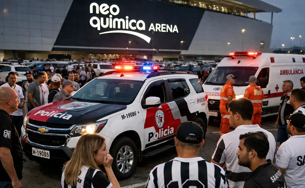 Torcedor do Santos morre atropelado por viatura da Polícia Militar na Neo Química Arena antes do jogo